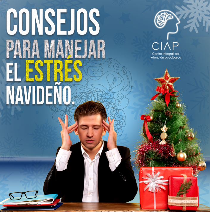 Diseño para redes sociales con hombre estresado en fondo azul